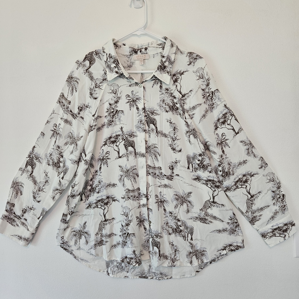 Chenault Monochrome Tropical Blouse